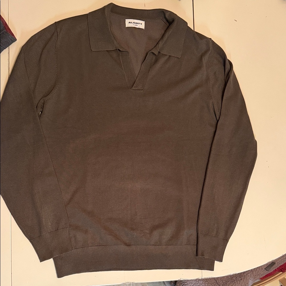 Allegri Olive Long Sleeve Polo